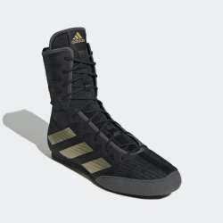 Adidas box hog 4 boxen schuhe in schwarz/gold 3