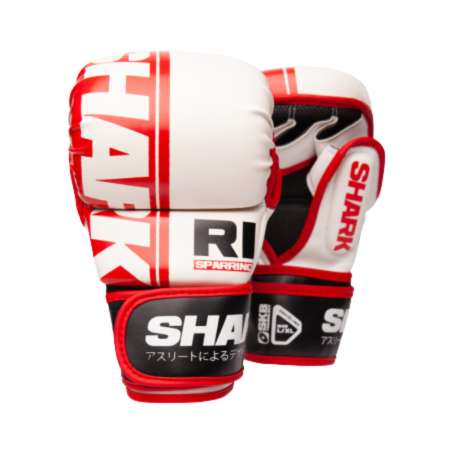 Guantes MMA R1 Shark blanca roja