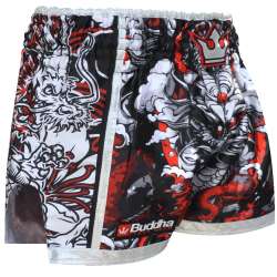 Muay Thai Buddha Drache rote Shorts