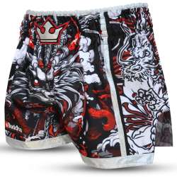 Muay Thai Buddha Drache rote Shorts 1