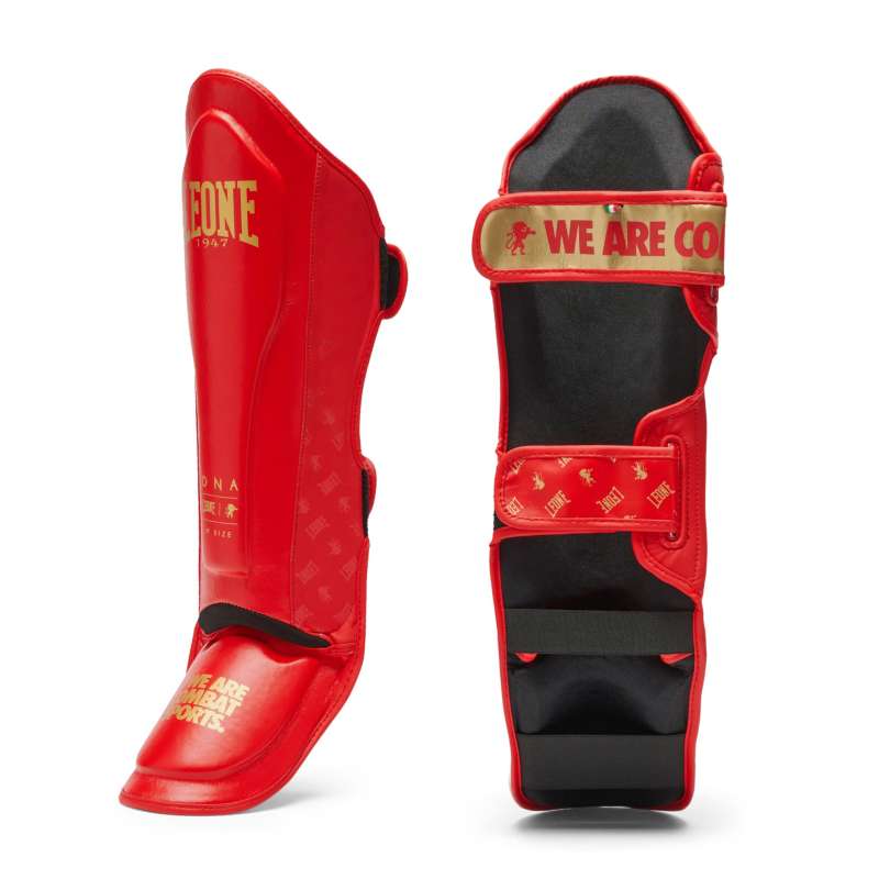 Espinilleras muay thai Leone DNA roja