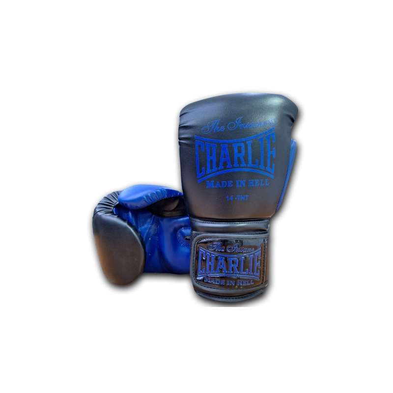 Guantes boxeo Charlie kaos negro azul