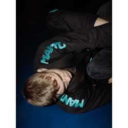 Kimono BJJ Manto X5 negro turquesa 1