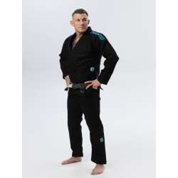 Kimono BJJ Manto X5 negro turquesa 3