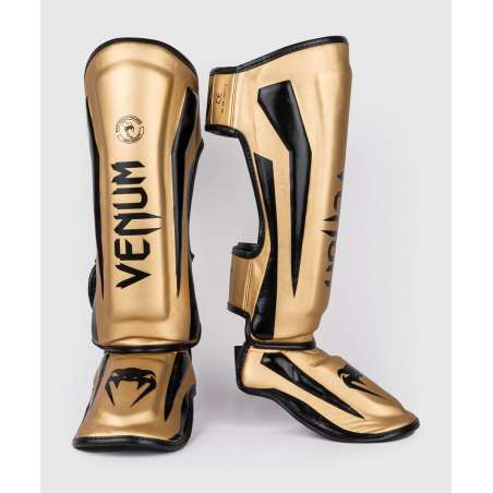 Muay thai Schienbeinschoner Venum elite standup schwarz gold