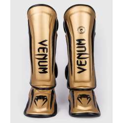 Muay thai Schienbeinschoner Venum elite standup schwarz gold 1