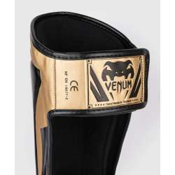 Muay thai Schienbeinschoner Venum elite standup schwarz gold 4