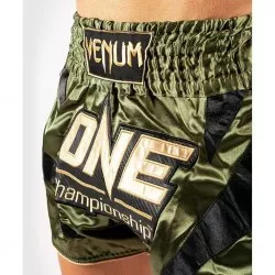 Shorts Venum Muay Thai X One FC Khaki/Oro (1)