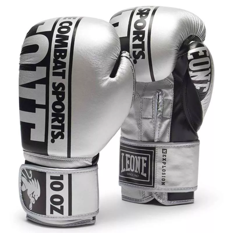 Guantes boxeo Leone nexplosion GN322 (plata)