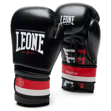 Leone Muay thai Handschuhe Rückkampf (schwarz)