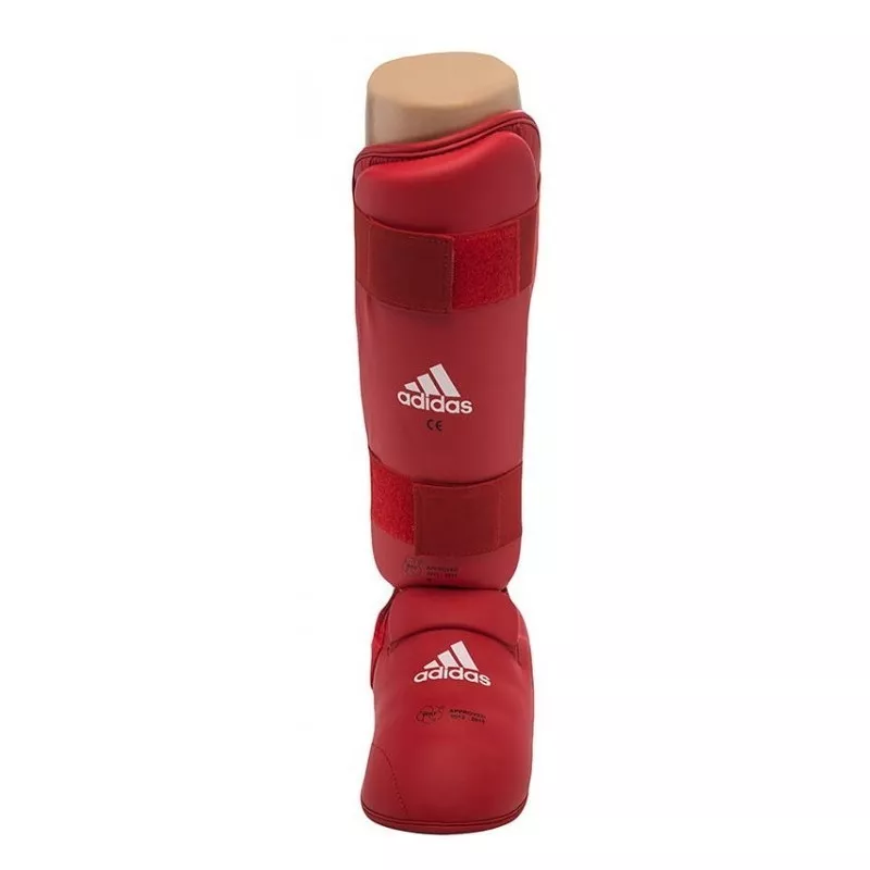 Espinilleras  karate Adidas roja 661.35 homologada